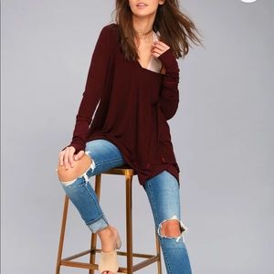 Free People Waffle Knit Shirt